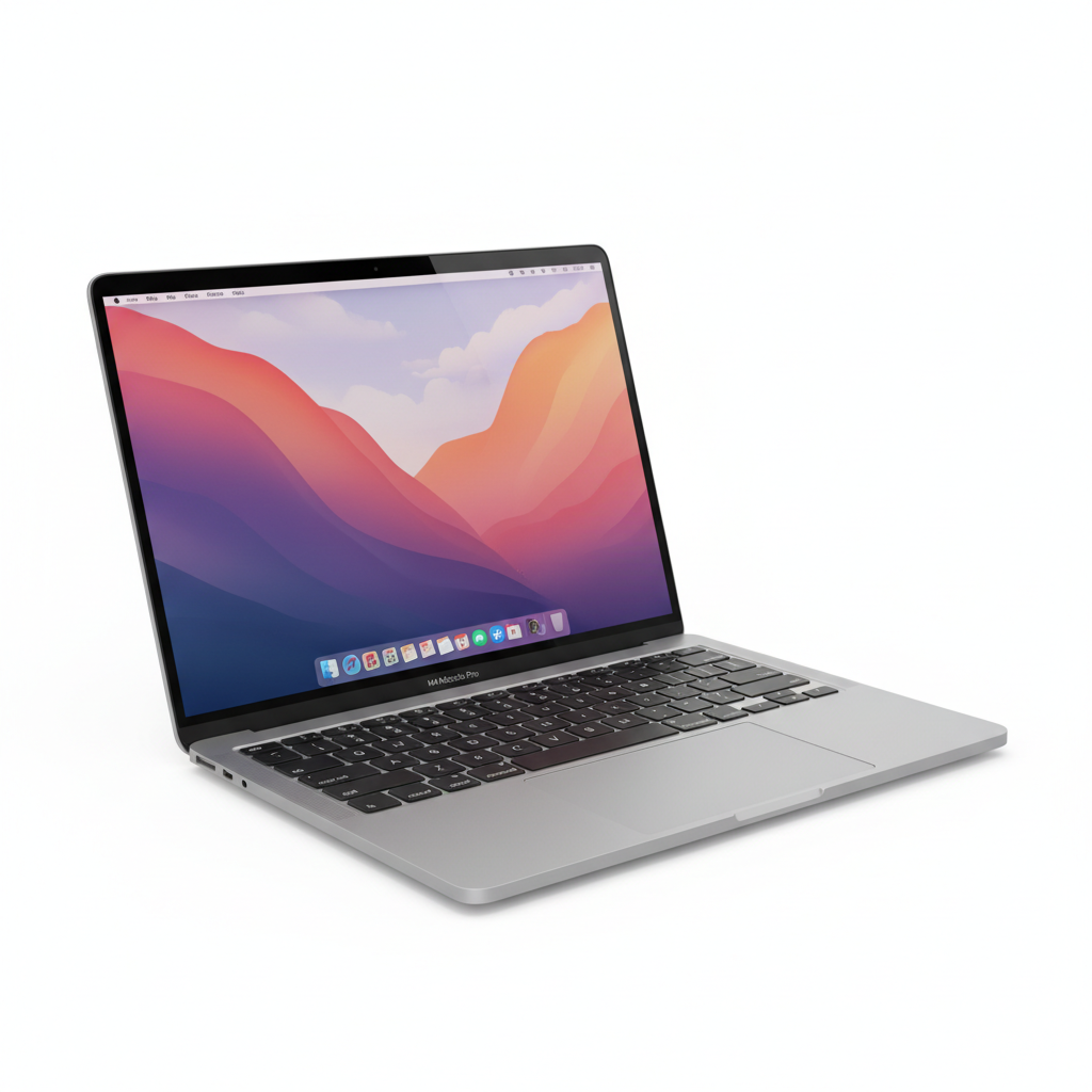 M4 MacBook Pro - Silver aluminum laptop on white background